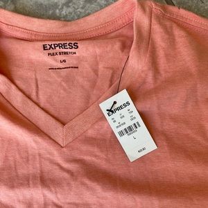 Express pinkish peach v neck short sleeve t-shirt